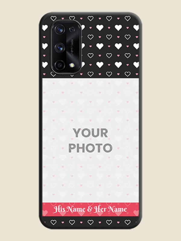 Custom White Color Love Symbols with Text Design on Photo on Space Black Soft Matte Phone Cover - Realme X7 Pro - alternate view