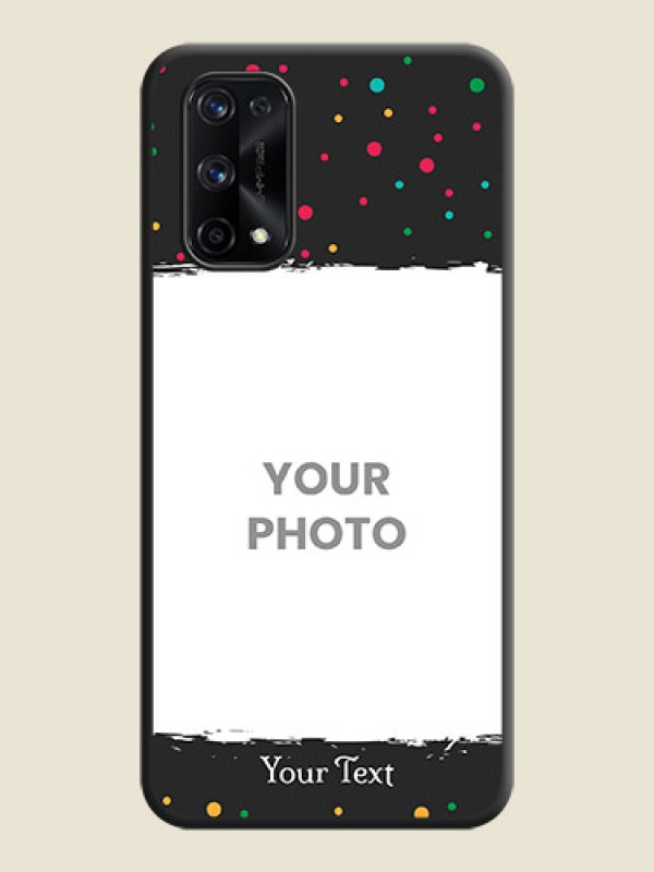 Custom Multicolor Dotted Pattern with Text on Space Black Custom Soft Matte Phone Back Cover - Realme X7 Pro - alternate view