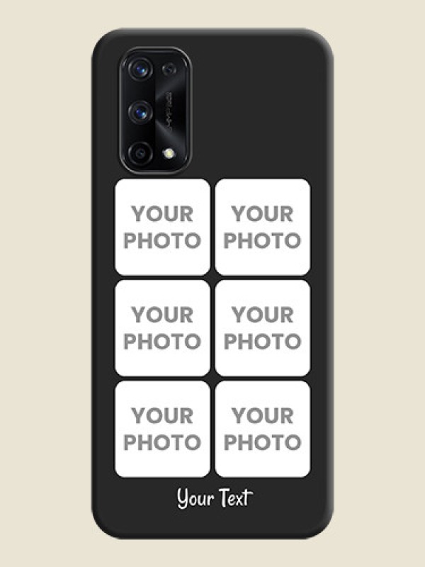 Custom Floral Art with 6 Image Holder on Photo on Space Black Soft Matte Mobile Case - Realme X7 Pro - alternate view