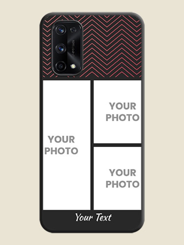Custom Wave Pattern with 3 Image Holder on Space Black Custom Soft Matte Back Cover - Realme X7 Pro - alternate view