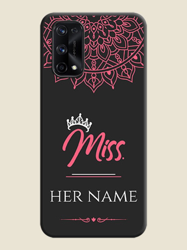 Custom Mrs Name with Floral Design on Space Black Personalized Soft Matte Phone Covers - Realme X7 Pro - alternate view
