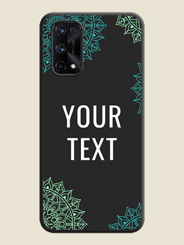 Custom Your Name with Floral Design on Space Black Custom Soft Matte Back Cover - Realme X7 Pro - alternate view