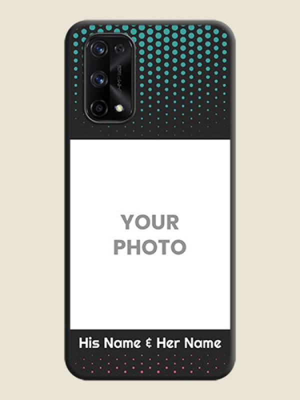 Custom Faded Dots with Grunge Photo Frame and Text on Space Black Custom Soft Matte Phone Cases - Realme X7 Pro - alternate view