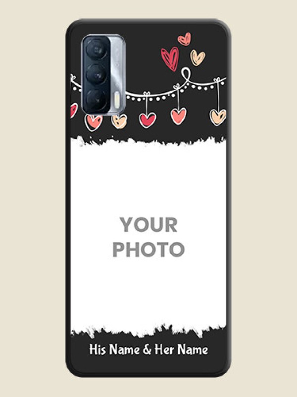 Custom Pink Love Hangings with Name on Space Black Custom Soft Matte Phone Cases - Realme X7 - alternate view