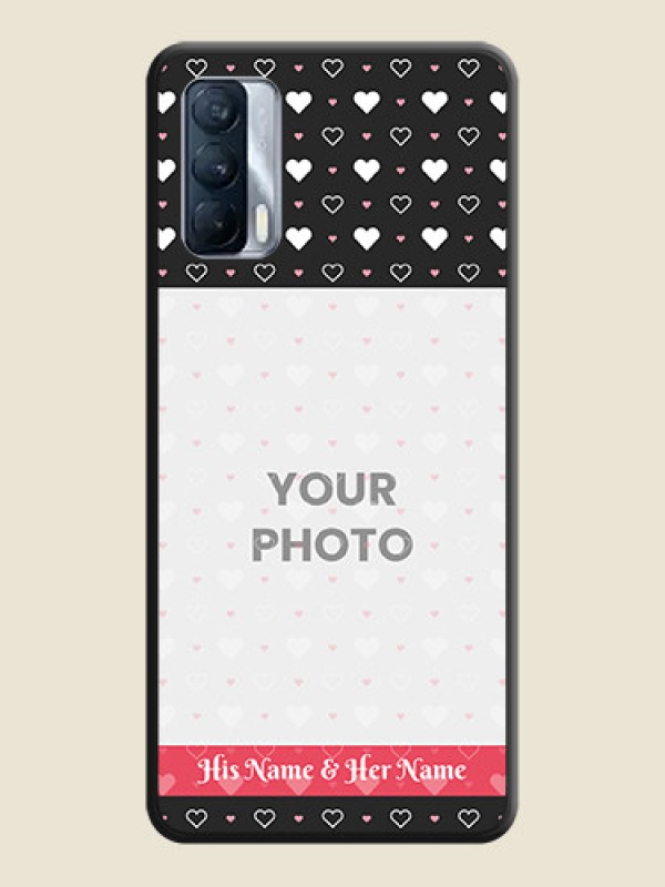 Custom White Color Love Symbols with Text Design on Photo on Space Black Soft Matte Phone Cover - Realme X7 - alternate view