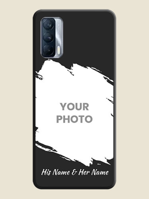 Custom Grunge Brush Strokes on Photo on Space Black Soft Matte Back Cover - Realme X7 - alternate view