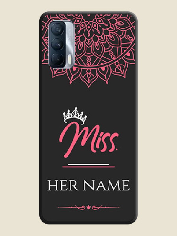 Custom Mrs Name with Floral Design on Space Black Personalized Soft Matte Phone Covers - Realme X7 - alternate view