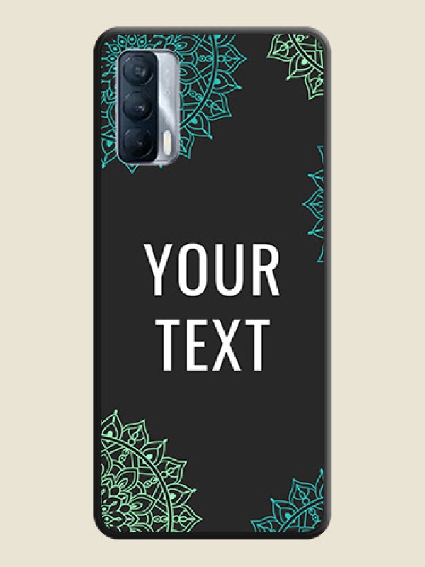 Custom Your Name with Floral Design on Space Black Custom Soft Matte Back Cover - Realme X7 - alternate view