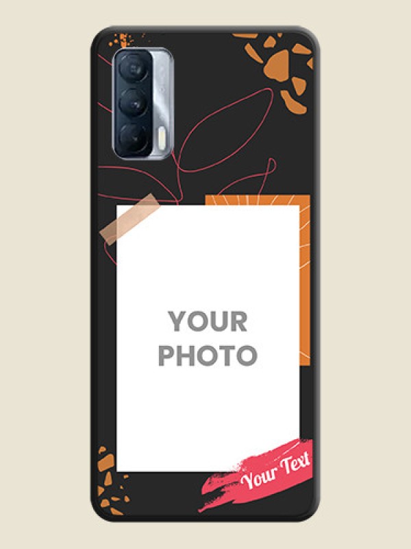 Custom Orange Photo Frame on Space Black Custom Soft Matte Phone Back Cover - Realme X7 - alternate view