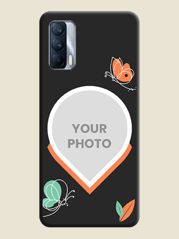 Custom Upload Pic With Simple Butterly Design On Space Black Personalized Soft Matte Phone Covers -Realme X7 - alternate view