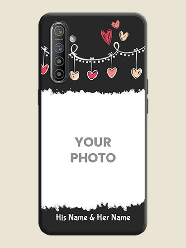 Custom Pink Love Hangings with Name on Space Black Custom Soft Matte Phone Cases - Realme XT - alternate view