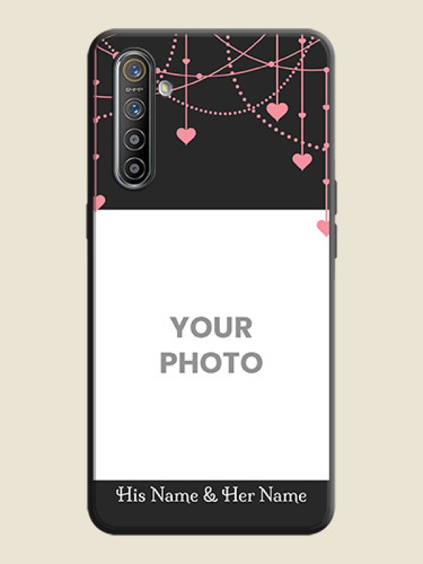 Custom Pink Love Hangings with Text on Space Black Custom Soft Matte Back Cover - Realme XT - alternate view