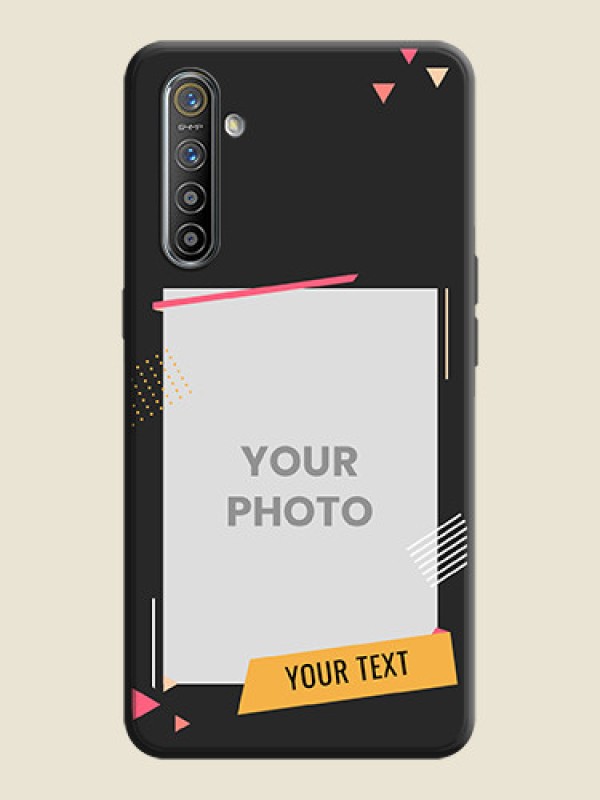 Custom Photo Frame with Triangle Small Dots - Photo on Space Black Soft Matte Back Cover - Realme XT - alternate view