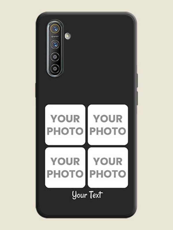 Custom Floral Art with 6 Image Holder - Photo on Space Black Soft Matte Mobile Case - Realme XT - alternate view