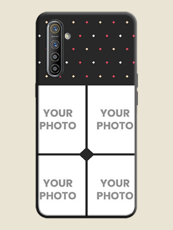 Custom Multicolor Dotted Pattern with 4 Image Holder on Space Black Custom Soft Matte Phone Cases - Realme XT - alternate view