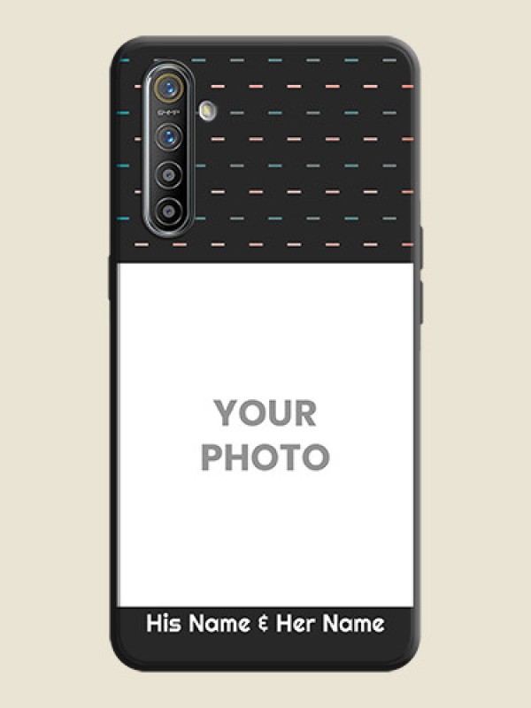 Custom Line Pattern Design with Text on Space Black Custom Soft Matte Phone Back Cover - Realme XT - alternate view