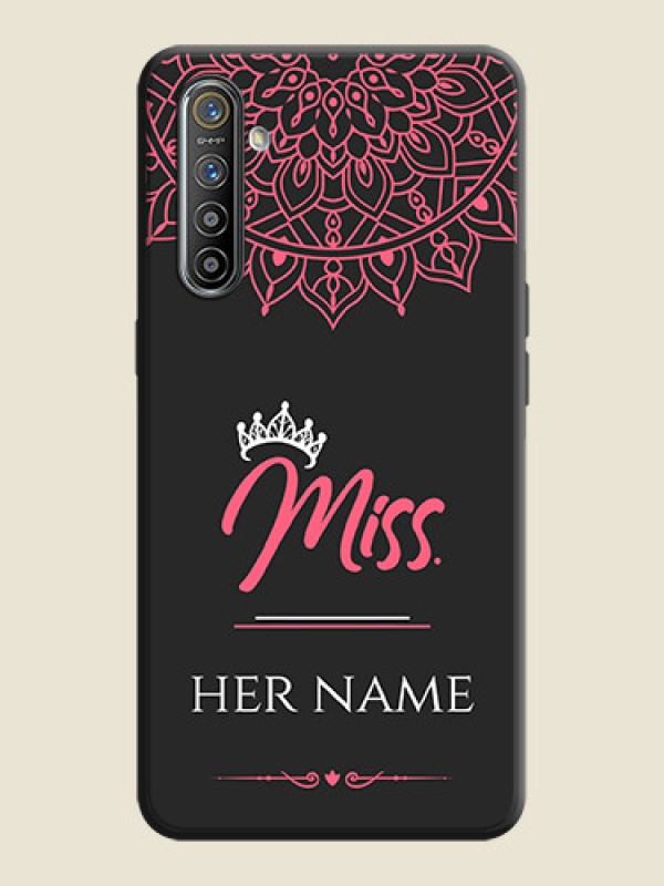 Custom Mrs Name with Floral Design on Space Black Personalized Soft Matte Phone Covers - Realme XT - alternate view