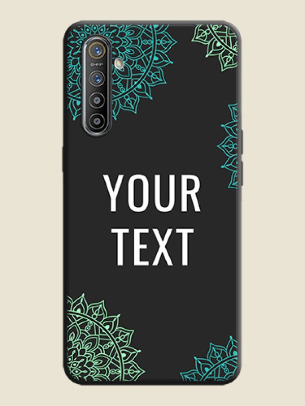 Custom Your Name with Floral Design on Space Black Custom Soft Matte Back Cover - Realme XT - alternate view