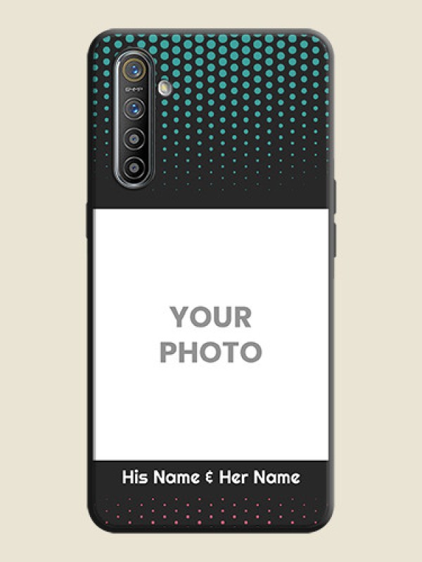 Custom Faded Dots with Grunge Photo Frame and Text on Space Black Custom Soft Matte Phone Cases - Realme XT - alternate view