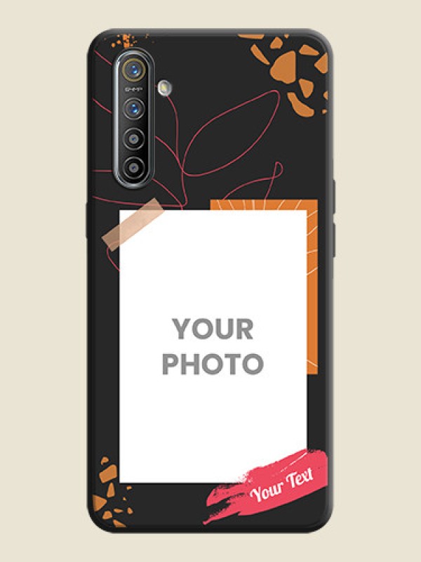 Custom Orange Photo Frame on Space Black Custom Soft Matte Phone Back Cover - Realme XT - alternate view