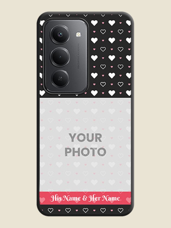 Custom White Color Love Symbols with Text Design on Photo On Space Black Custom Soft Matte Mobile Back Cover - Redmi 15 5G - alternate view