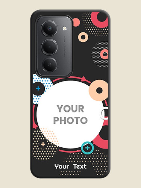 Custom Multicoloured Round Image On Space Black Custom Soft Matte Mobile Back Cover - Redmi 15 5G - alternate view