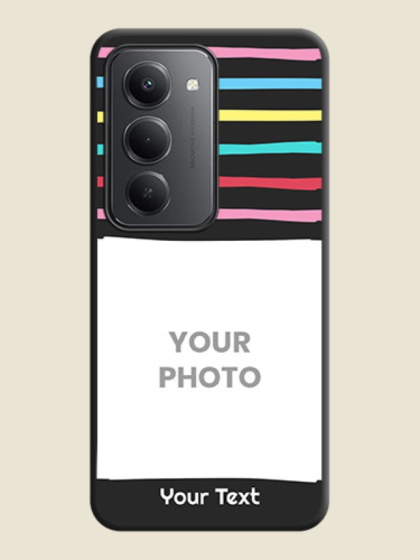 Custom Multicolor Lines with Image On Space Black Custom Soft Matte Mobile Back Cover - Redmi 15 5G - alternate view