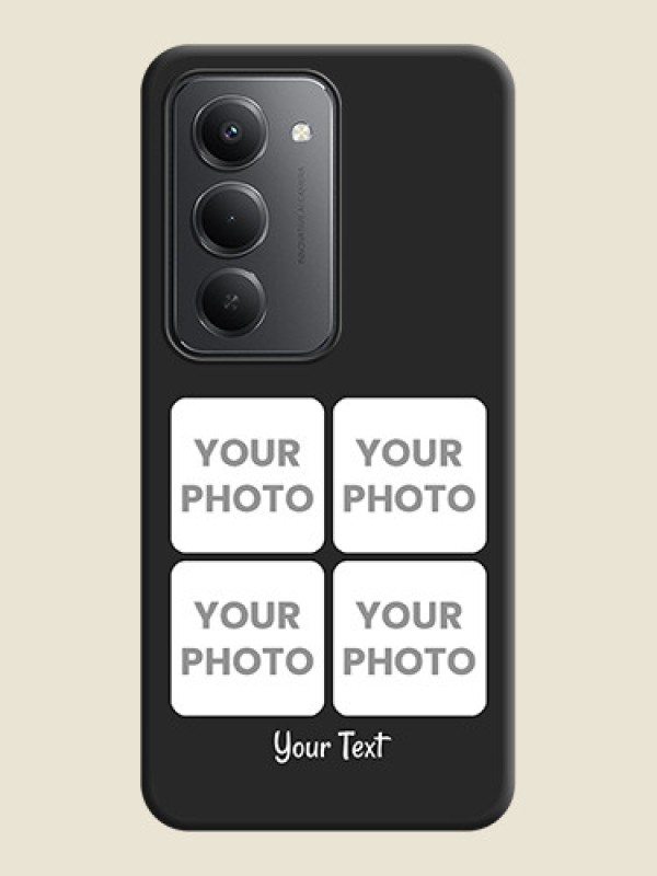Custom Floral Art with 6 Image Holder on Photo On Space Black Custom Soft Matte Mobile Back Cover - Redmi 15 5G - alternate view