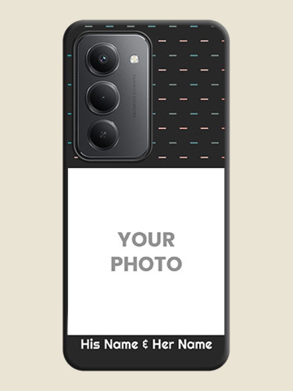 Custom Line Pattern Design with Text On Space Black Custom Soft Matte Mobile Back Cover - Redmi 15 5G - alternate view