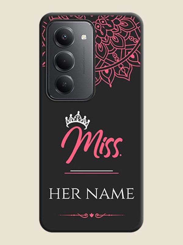 Custom Mrs Name with Floral Design On Space Black Custom Soft Matte Mobile Back Cover - Redmi 15 5G - alternate view