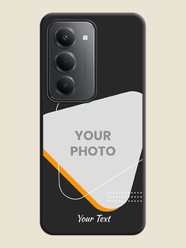 Custom Yellow Triangle on Photo On Space Black Custom Soft Matte Mobile Back Cover - Redmi 15 5G - alternate view