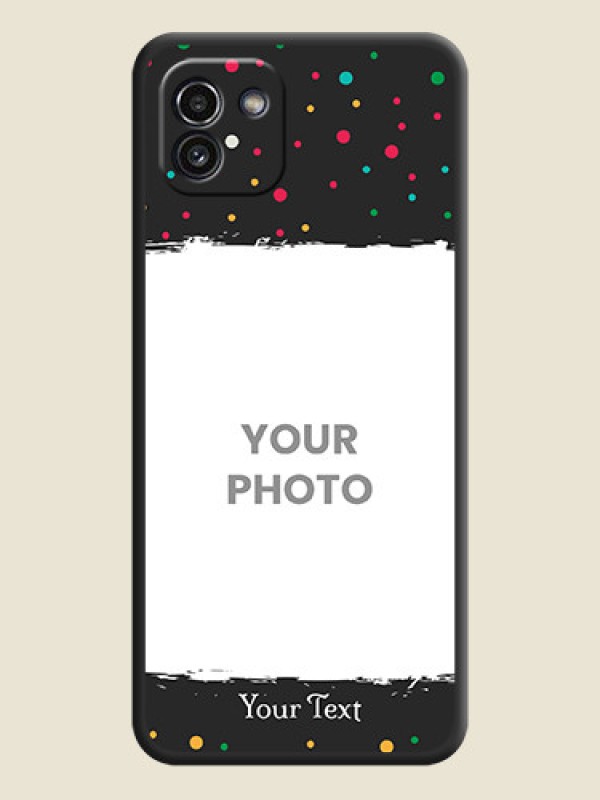 Custom Multicolor Dotted Pattern with Text on Space Black Custom Soft Matte Phone Back Cover - Galaxy A03 - alternate view