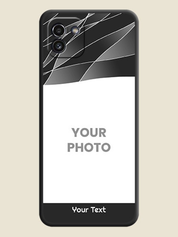 Custom Mixed Wave Lines on Photo on Space Black Soft Matte Mobile Cover - Galaxy A03 - alternate view