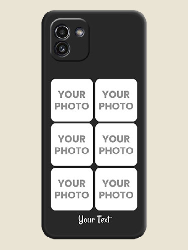 Custom Floral Art with 6 Image Holder on Photo on Space Black Soft Matte Mobile Case - Galaxy A03 - alternate view