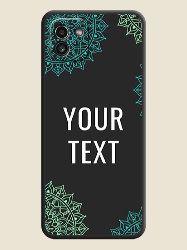 Custom Your Name with Floral Design on Space Black Custom Soft Matte Back Cover - Galaxy A03 - alternate view