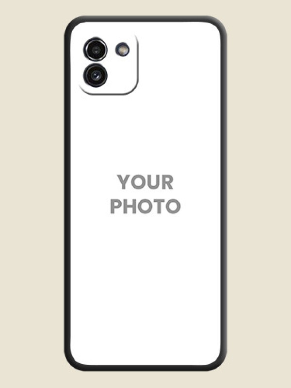 Custom Full Single Pic Upload On Space Black Personalized Soft Matte Phone Covers -Samsung Galaxy A03 - alternate view