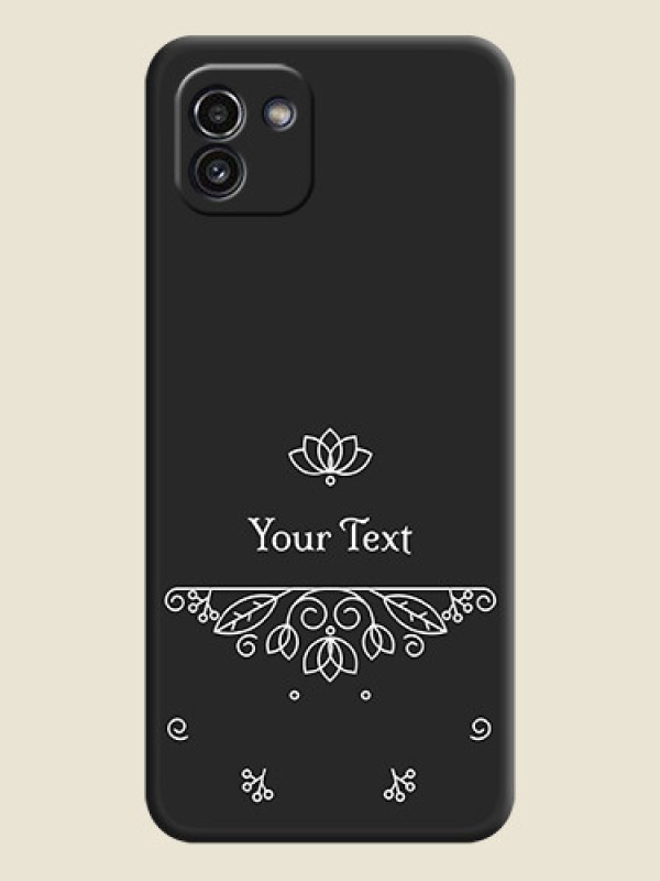 Custom Lotus Garden Custom Text On Space Black Personalized Soft Matte Phone Covers -Samsung Galaxy A03 - alternate view