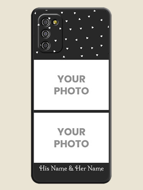 Custom Miniature Love Symbols with Name on Space Black Custom Soft Matte Back Cover - Galaxy A03s - alternate view