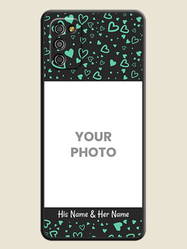 Custom Sea Green Indefinite Love Pattern on Photo on Space Black Soft Matte Mobile Cover - Galaxy A03s - alternate view