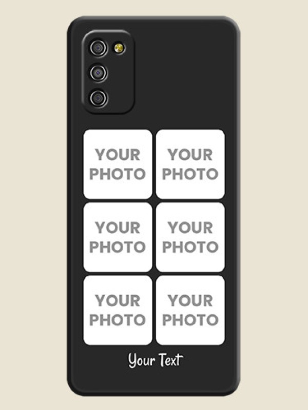 Custom Floral Art with 6 Image Holder on Photo on Space Black Soft Matte Mobile Case - Galaxy A03s - alternate view