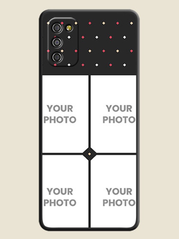 Custom Multicolor Dotted Pattern with 4 Image Holder on Space Black Custom Soft Matte Phone Cases - Galaxy A03s - alternate view