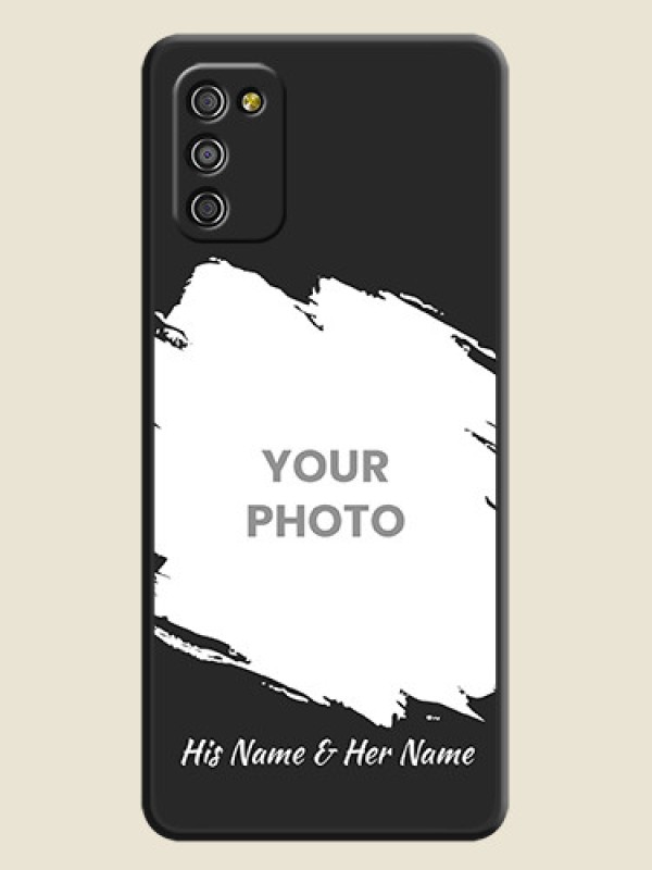 Custom Grunge Brush Strokes on Photo on Space Black Soft Matte Back Cover - Galaxy A03s - alternate view