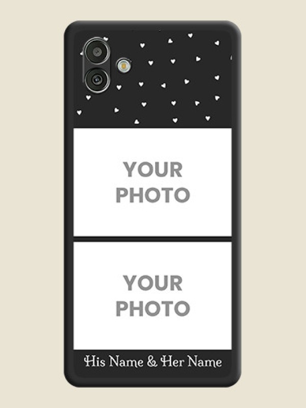 Custom Miniature Love Symbols with Name on Space Black Custom Soft Matte Back Cover - Samsung Galaxy A04 - alternate view