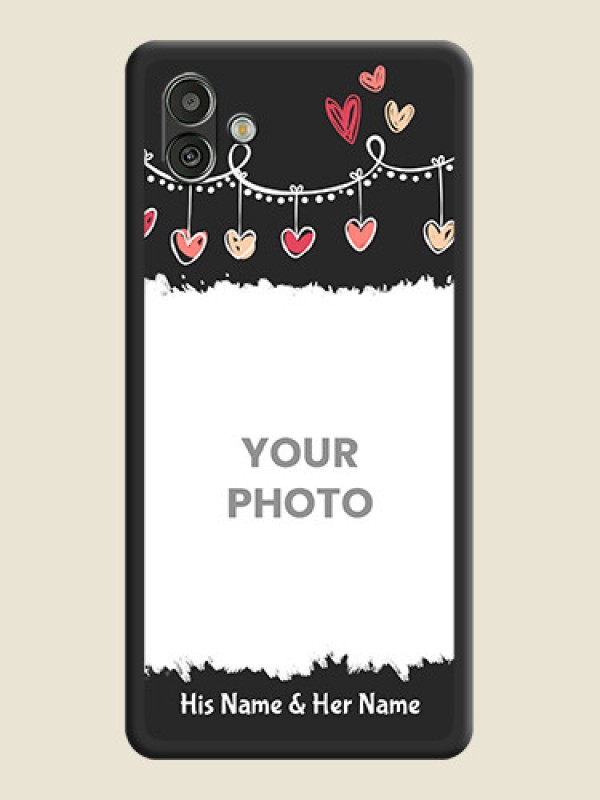 Custom Pink Love Hangings with Name on Space Black Custom Soft Matte Phone Cases - Samsung Galaxy A04 - alternate view