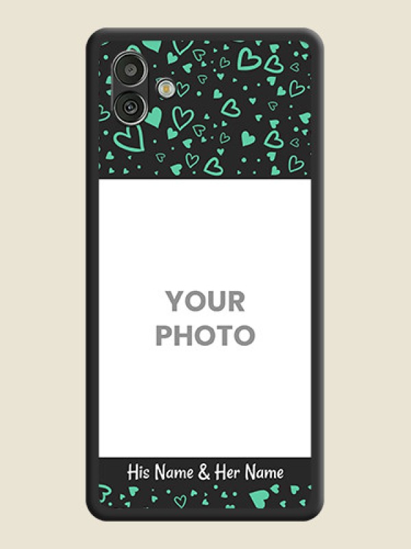Custom Sea Green Indefinite Love Pattern on Photo on Space Black Soft Matte Mobile Cover - Samsung Galaxy A04 - alternate view