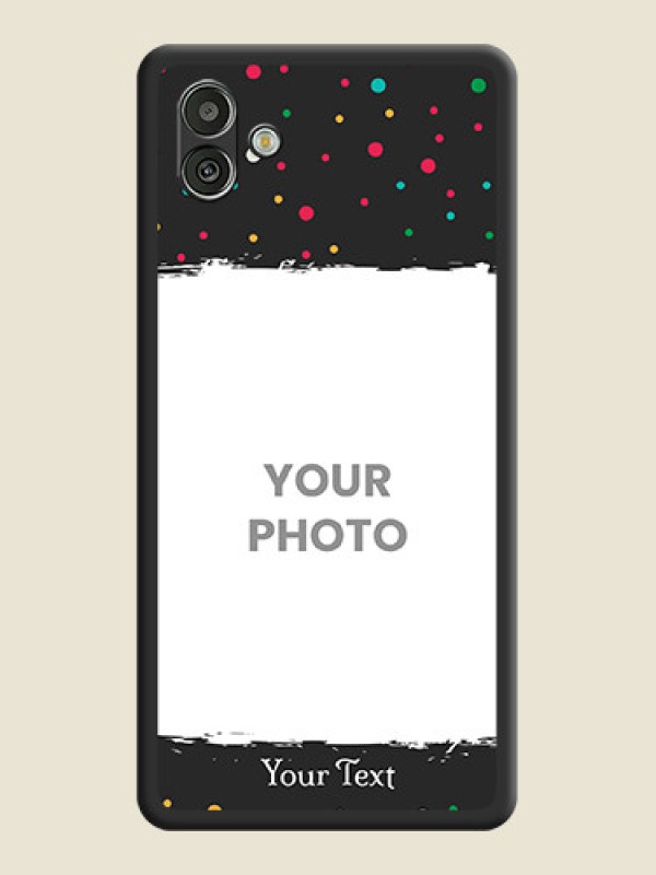 Custom Multicolor Dotted Pattern with Text on Space Black Custom Soft Matte Phone Back Cover - Samsung Galaxy A04 - alternate view