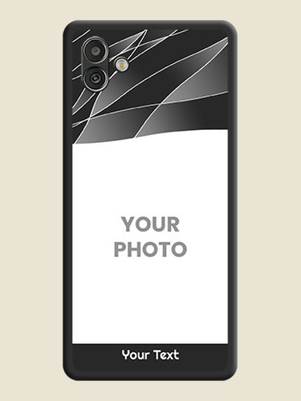 Custom Mixed Wave Lines on Photo on Space Black Soft Matte Mobile Cover - Samsung Galaxy A04 - alternate view