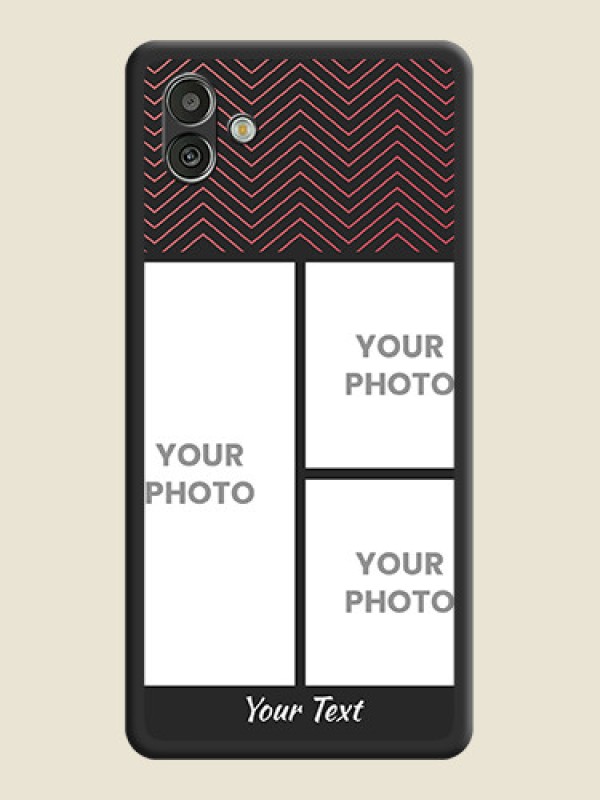 Custom Wave Pattern with 3 Image Holder on Space Black Custom Soft Matte Back Cover - Samsung Galaxy A04 - alternate view