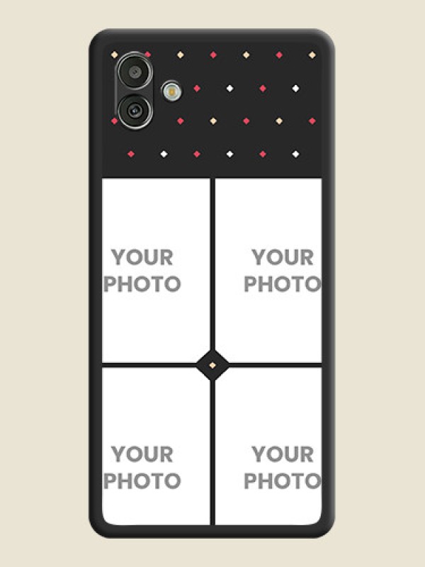 Custom Multicolor Dotted Pattern with 4 Image Holder on Space Black Custom Soft Matte Phone Cases - Samsung Galaxy A04 - alternate view