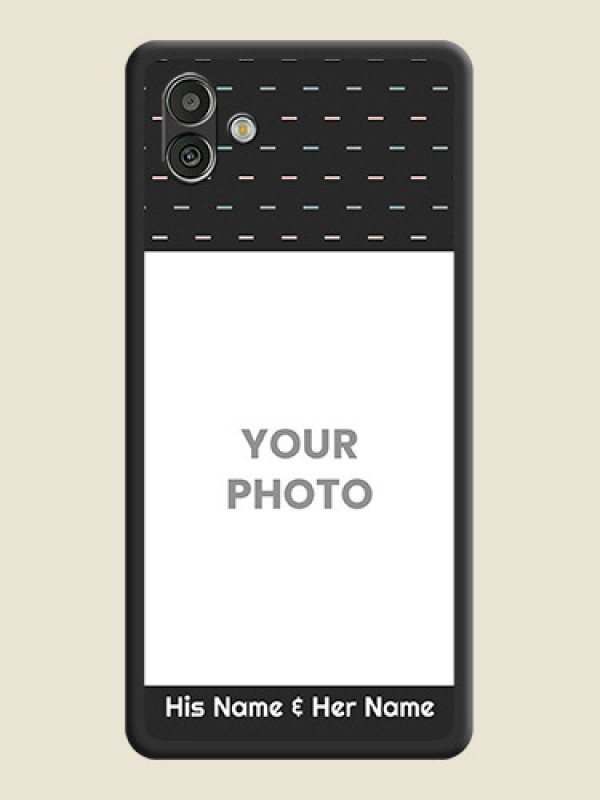 Custom Line Pattern Design with Text on Space Black Custom Soft Matte Phone Back Cover - Samsung Galaxy A04 - alternate view